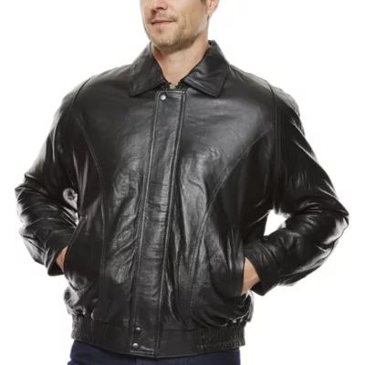 Vintage Leather Mens Midweight Bomber Jacket