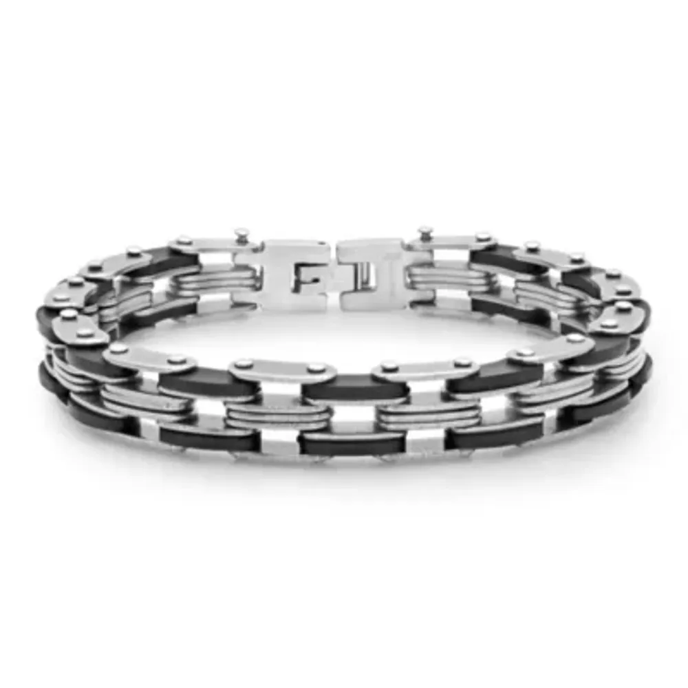 Steeltime Stainless Steel 8 Inch Solid Link Link Bracelet