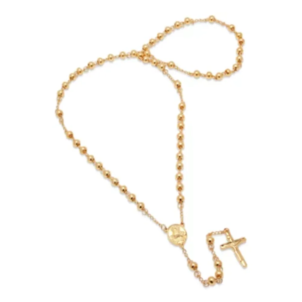 27 Inch 14K Yellow Gold Men's Black Diamond Rosary Necklace | Shop 14k Rose  Gold Classic Mens Necklaces | Gabriel & Co