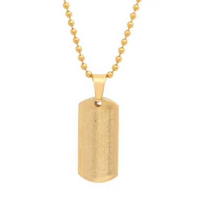 Mens 18K Gold over Stainless Steel Pendant Necklace