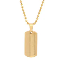 Mens 18K Gold over Stainless Steel Pendant Necklace