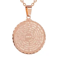 Mens 18K Gold over Stainless Steel Pendant Necklace