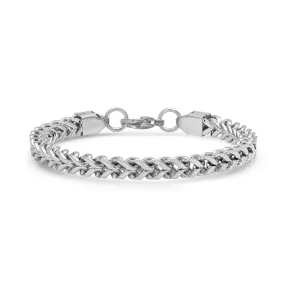 Steeltime Stainless Steel 8 1/2 Inch Semisolid Box Chain Bracelet