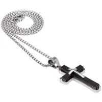 Mens 2-pc Stainless Steel Cross Necklace and ID bracelet Jewerly Set