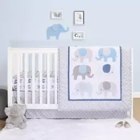 The Peanutshell Sleepy Elephant 3-pc. Crib Bedding Set