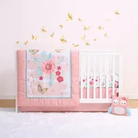 The Peanutshell Aflutter 3-pc. Crib Bedding Set