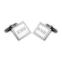 Engravable Sterling Silver Cuff Link Set