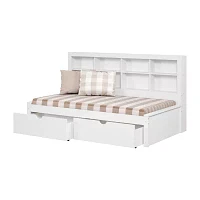 Bookcase Twin Daybed with Dual Underbed Drawers