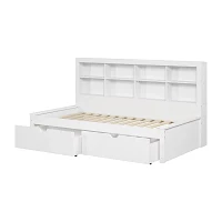 Bookcase Twin Daybed with Dual Underbed Drawers