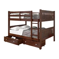 Austin Mission Full over Full Bunk Bed with Dual Underbed Drawers