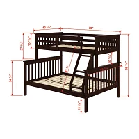 Alton Mission Twin over Full Bunkbed with Attached Ladder