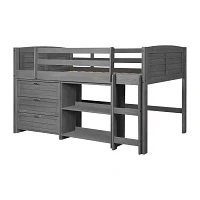 Louver Twin Modular Low Loft Bed - Group C