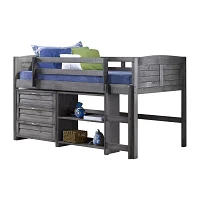 Louver Twin Modular Low Loft Bed - Group C