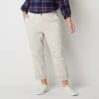 St. John's Bay Plus Women's Relaxed Fit Girl Friend Chino Pant