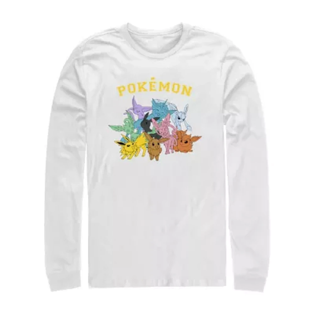 Mens Long Sleeve Pokemon Graphic T-Shirt