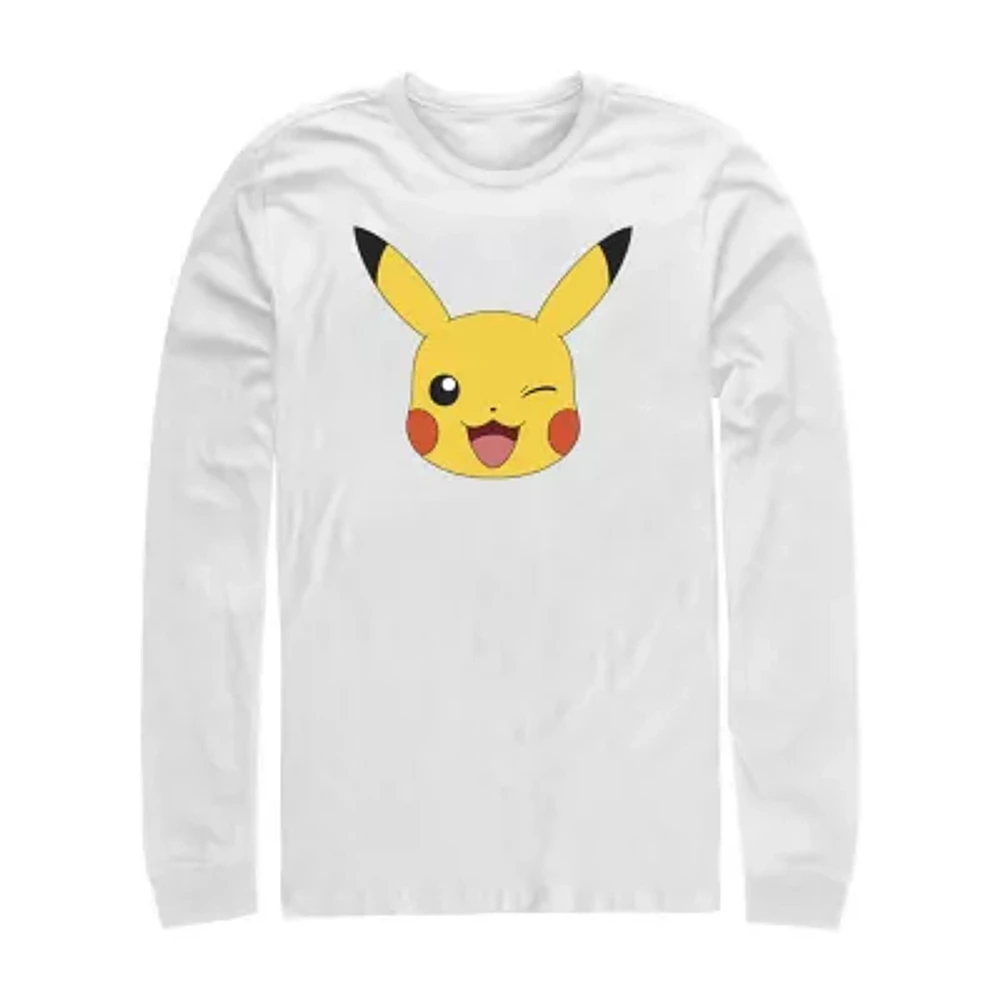 Mens Long Sleeve Pokemon Graphic T-Shirt