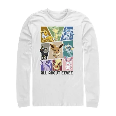 Mens Long Sleeve Pokemon Graphic T-Shirt