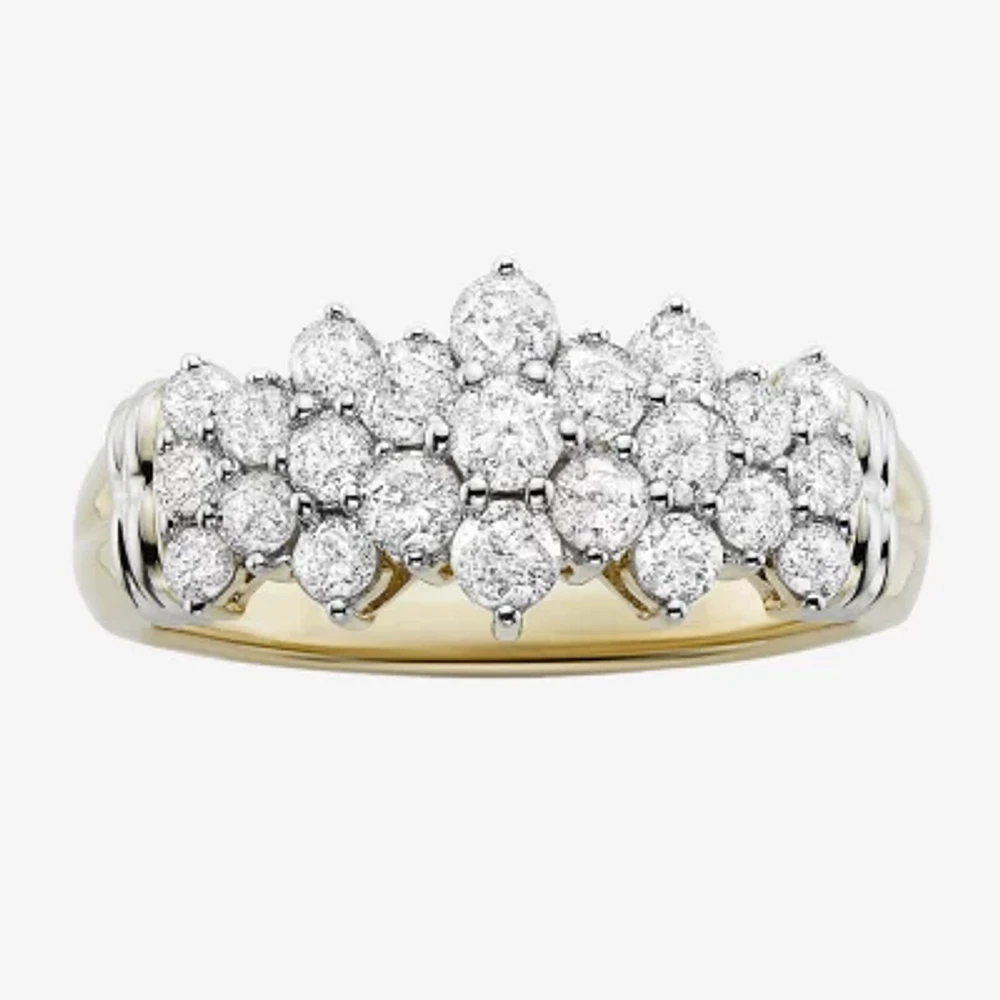 1 CT.T.W. Natural Diamond 10K Two-Tone Gold Pyramid Ring