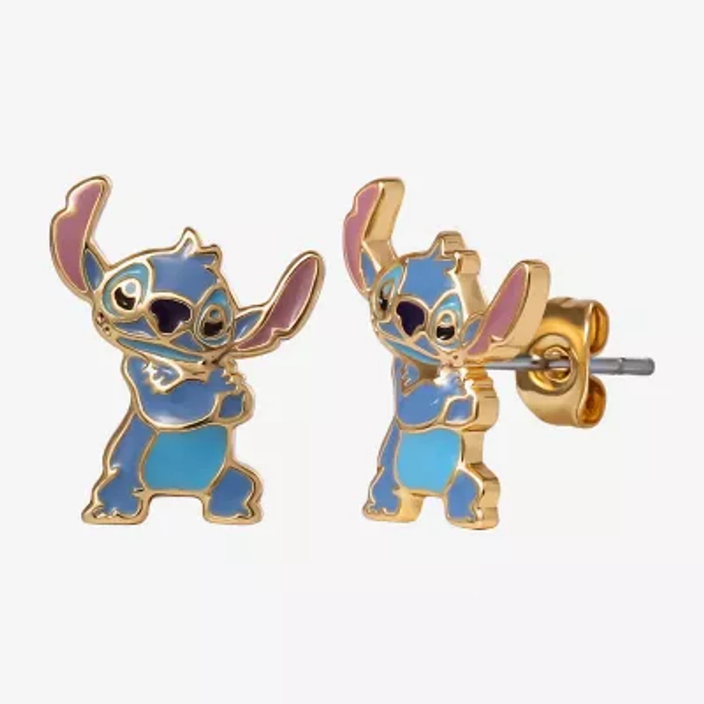 Disney Classics 18K Gold Over Brass 13mm Stitch Stud Earrings