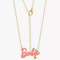 Womens Pink Crystal 18K Gold Over Brass Heart Pendant Necklaces
