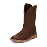 Justin Mens Work Stampede Square Toe Boots