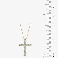 Womens / CT. T.W. Natural Diamond 10K Gold Cross Pendant Necklace