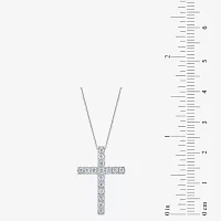 Womens 1/4 CT. T.W. Natural White Diamond 10K White, Yellow, or Rose Gold Cross Pendant Necklace