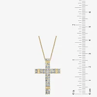 H-I / I1) Womens 1 CT. T.W. Lab Grown White Diamond 10K Gold Cross Pendant Necklace