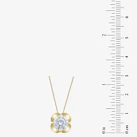 (H-I / Si2) Womens 1 CT. Lab Grown White Diamond 10K Gold Round Pendant Necklace