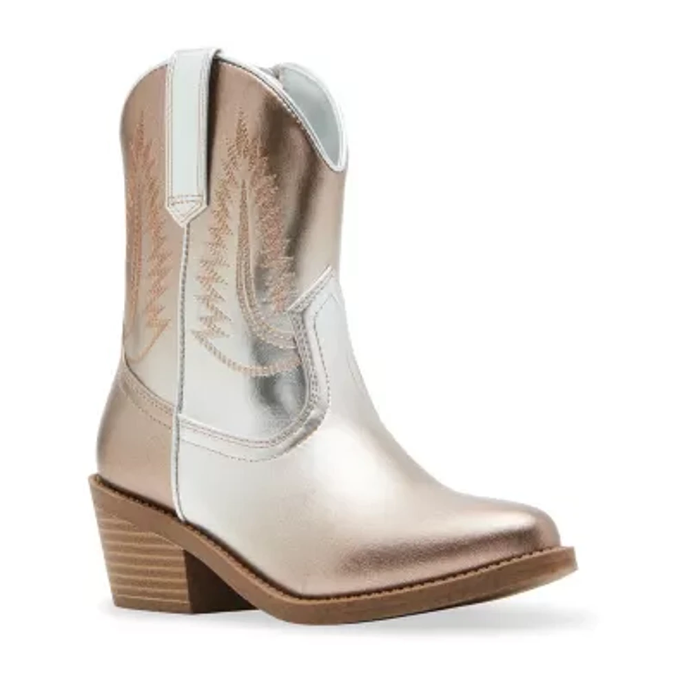 Madden Girl Little & Big Girls Trooper Stacked Heel Cowboy Boots