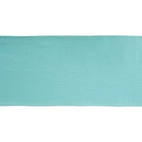 Design Imports Aqua Solid Heavyweight Fringed Table Runner