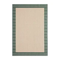 Nicole Miller Country Landry Bordered Outdoor Rectangular Area Rug