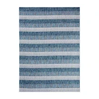 Nicole Miller Country Charlotte Stripe UV Protection Washable Outdoor Rectangular Area Rug