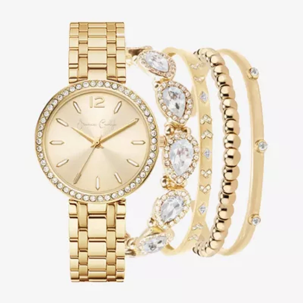 Womens Crystal Accent Gold Tone 5-pc. Watch Boxed Set A1306g-42-A01