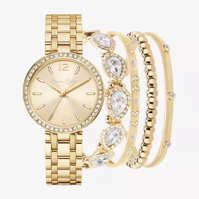 Womens Crystal Accent Gold Tone 5-pc. Watch Boxed Set A1306g-42-A01