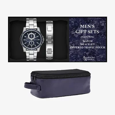 American Exchange Mens Silver Tone 3-pc. Watch Boxed Set M0042-42-J28
