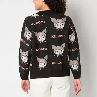 Kuromi Womens Long Sleeve Button Hello Kitty Cardigan Juniors