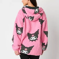 Juniors Kuromi Sherpa Hoodie Womens Long Sleeve Hello Kitty Zipper