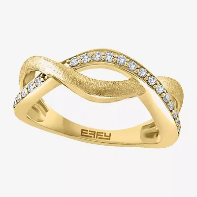 Effy Final Call 2MM 1/5 CT. Natural White Diamond 14K Gold Over Silver Band