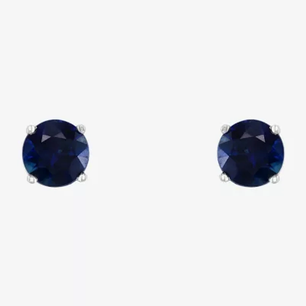 Effy Final Call Genuine Blue Sapphire 14K White Gold 5.5mm Round Stud Earrings