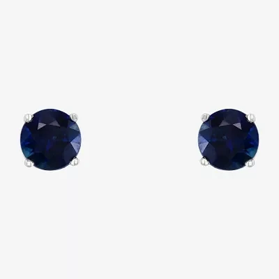 Effy Final Call Genuine Blue Sapphire 14K White Gold 5.5mm Round Stud Earrings