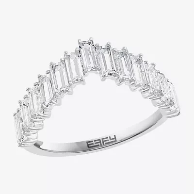 Effy Final Call Womens Genuine White Topaz Sterling Silver Cocktail Ring