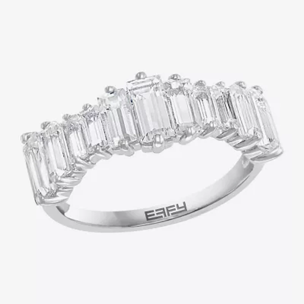 Effy Final Call Womens Genuine White Topaz Sterling Silver Cocktail Ring