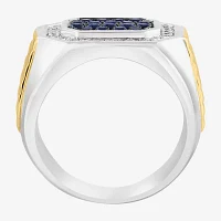 Effy Final Call Mens Genuine Multi Color Sapphire Sterling Silver Round Fashion Ring