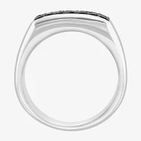 Effy Final Call Mens Genuine Black Spinel Sterling Silver Round Fashion Ring