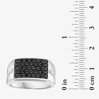 Effy Final Call Mens Genuine Black Spinel Sterling Silver Round Fashion Ring