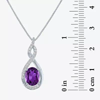 Lab Created Purple Amethyst Sterling Silver Jewelry Set