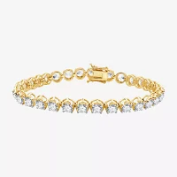 (G / Si1-Si2) 12 Ct.T.W. Lab Grown White Diamond 14K Gold 7.25 Inch Tennis Bracelet