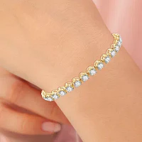 (G / Si1-Si2) 12 Ct.T.W. Lab Grown White Diamond 14K Gold 7.25 Inch Tennis Bracelet