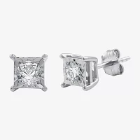 (G / Si1-Si2) 1/3 CT. T.W. Lab Grown White Diamond Sterling Silver Stud Earrings